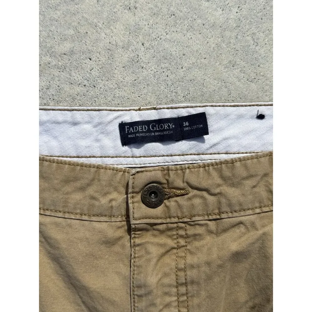 Faded Glory Khaki Workwear Cargo Shorts